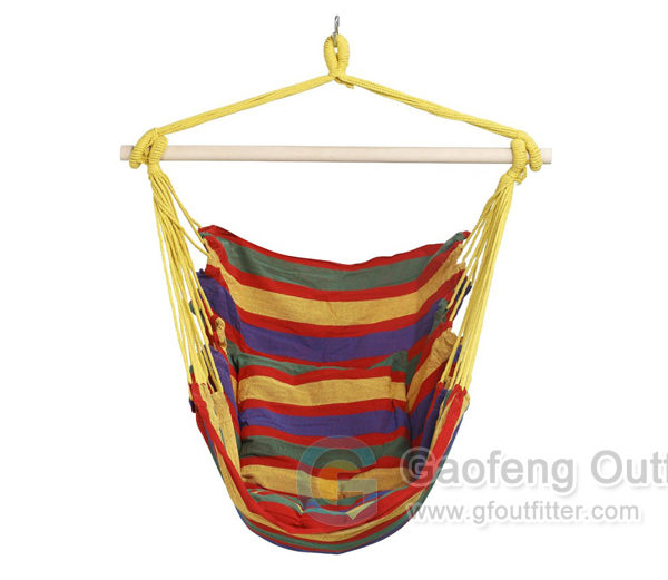 Red Stripe Cotton Hanging Hammock Swing Chair On Sale