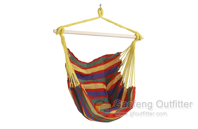 Red Stripe Cotton Hanging Hammock Swing Chair