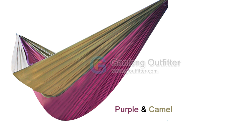 Purple and Camel Splicing Hammocks